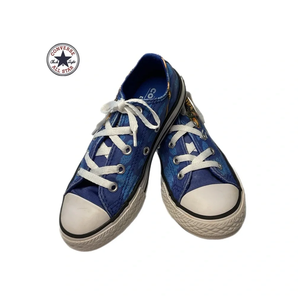 Converse Dinoverse Chuck Taylor All Star Junior Sz 12 Blue Dinosaur LoTop Unisex